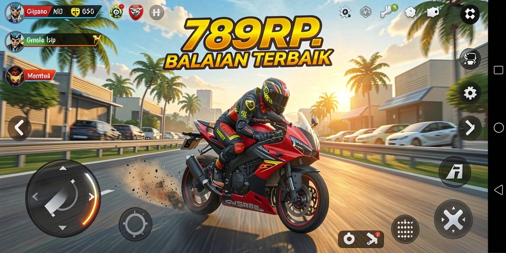 Tampilan seru dari gameplay balapan motor di 789RP.