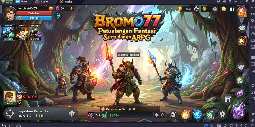 Screenshot gameplay BROMO77 menampilkan aksi pertarungan yang seru.