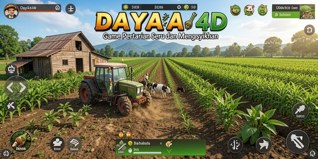 Tampilan gameplay DAYA4D yang seru dalam bertani.