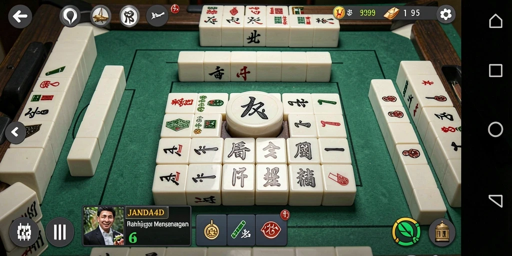Screenshot gameplay JANDA4D menunjukkan serunya bermain Mahjong.