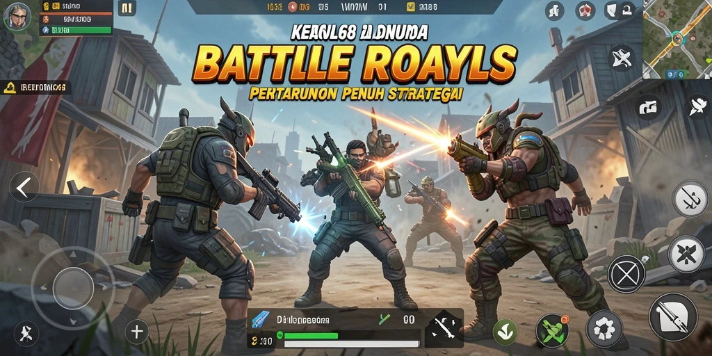 Tangkapan layar KAOL68 menunjukkan aksi seru dalam pertarungan Battle Royale.