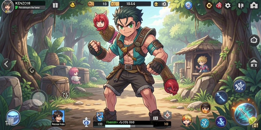 Tampilan utama gameplay KENZO188 menampilkan aksi seru dalam dunia Anime.