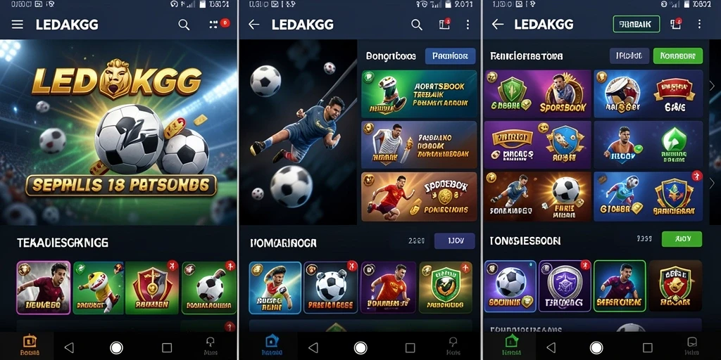 Tampilan utama LEDAKGG dengan fitur taruhan olahraga yang menarik.