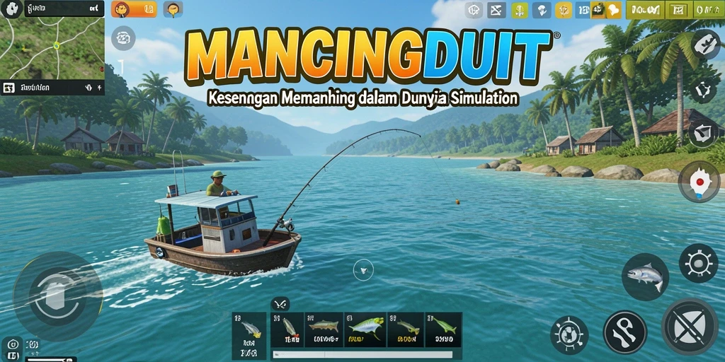 Tampilan gameplay menarik dari MANCINGDUIT yang penuh aksi memancing.