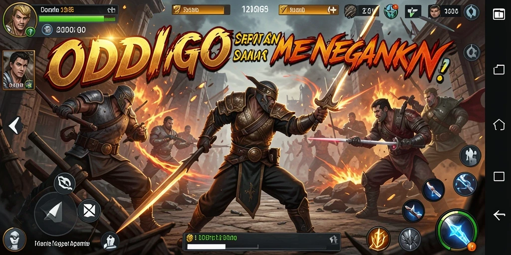 Screenshot ODDIGO menampilkan pertarungan seru antara karakter dalam aksi.