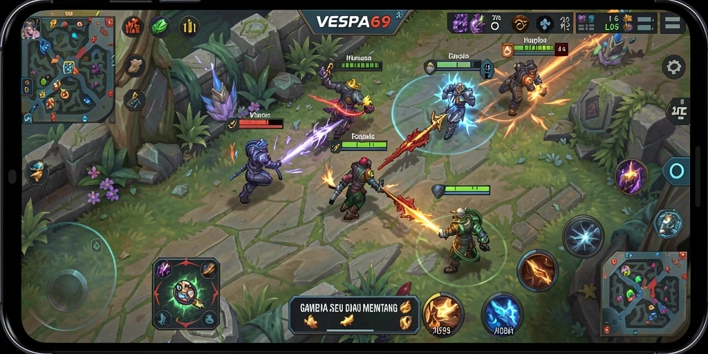 Tampilan menarik dari gameplay VESPA69 yang intens.